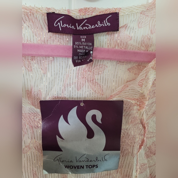 Gloria Vanderbilt Sheer Metallic Top Y2K - Picture 2 of 4